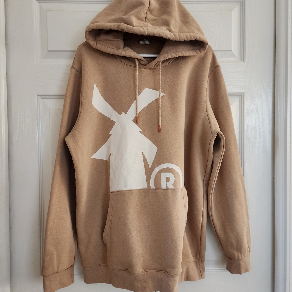 Dutch Bros Tan Hoodie with White Windmill Graphic